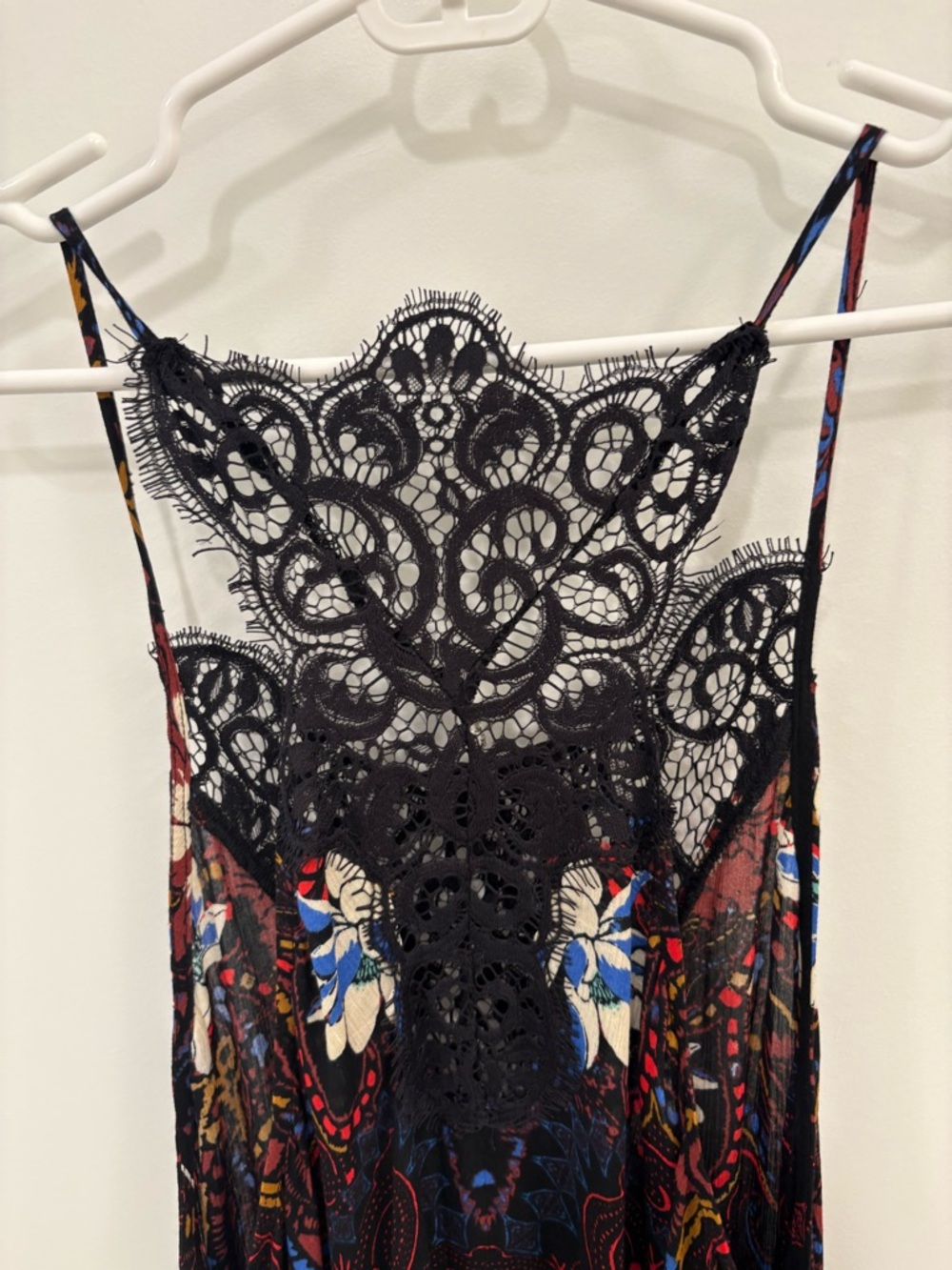 Free People Intimately Whimsygoth Black Lace Who’s Sorry Now Floral Slip Dress L - Picture 8 of 12